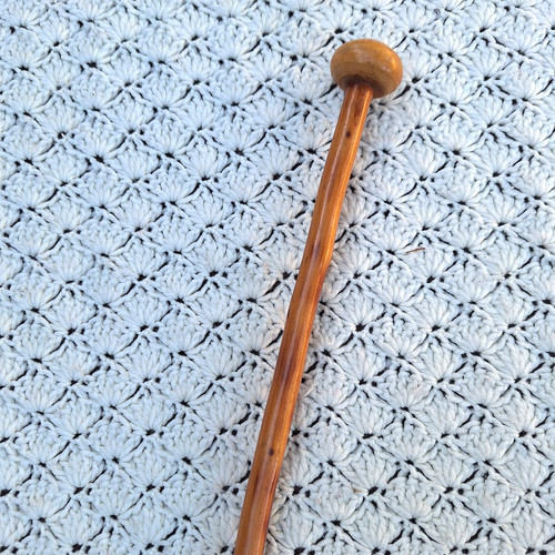 Vintage wood folk bulb knob - vintage,
