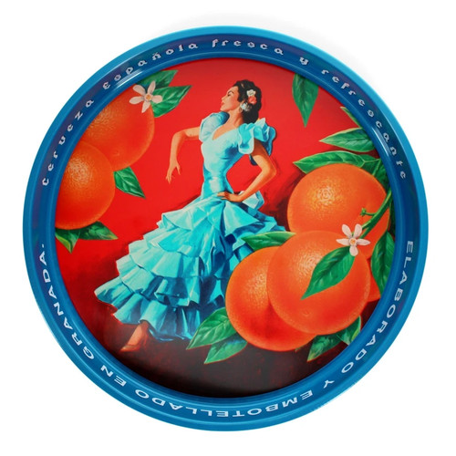 Round metal serving tray - round,