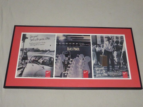 Framed fender guitar print - framed,