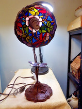 Dale Tiffany Style Red Dragonfly Ainsley Desk Lamp 18"