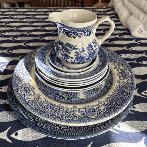 Pieces vintage blue willow - pieces,