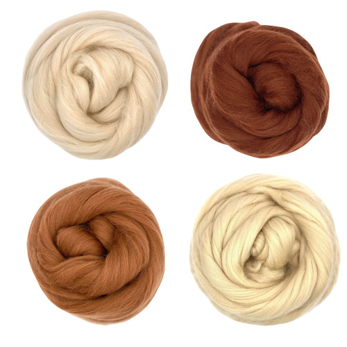 Merino needle felting wool oak - merino,