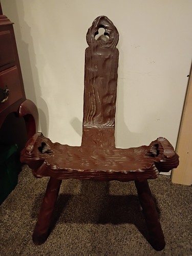 Vtg spanish birthing chair - birthing,