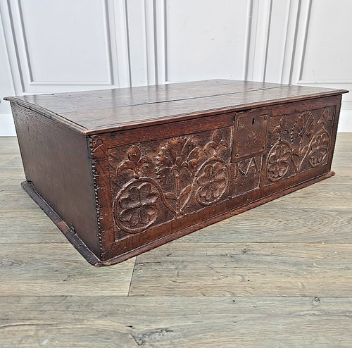 Antique oak chest bible deed - oak,