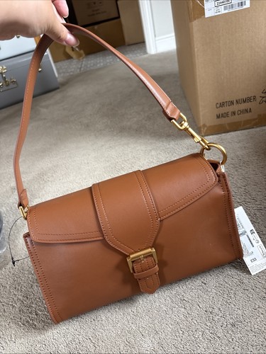 Tan brown gold buckle - m&s,