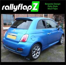 rallyflapZ | Mud Flaps & Fixing Kit to fit Fiat 500s Black 4mm PVC *Gloss L-S&B