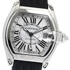 CARTIER Roadster XL W62032X6 GMT Silver Dial Automatic Men's Watch_886936