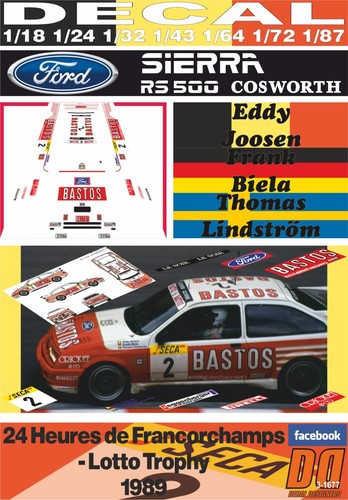 Decal ford sierra 500 e - rs,