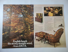 Ercol Furniture English Beech Dresser Original Print Ad 1973 ILN ~8.5x12.5"x2