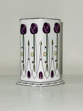 Leonardo Collection Floral Ceramic Tealight Candle Holder Vase Purple White