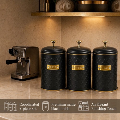 Tea coffee sugar canisters - coffee,