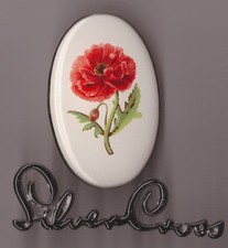 Silver Cross Dolls Coach Built Pram Body Plaque - POPPY   Heritage spares parts 