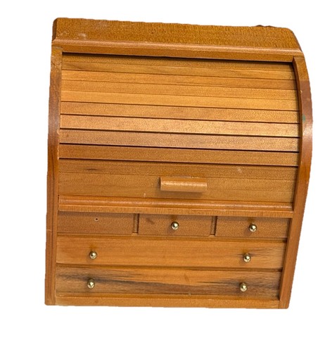 Vintage wooden roll top desk - vintage,