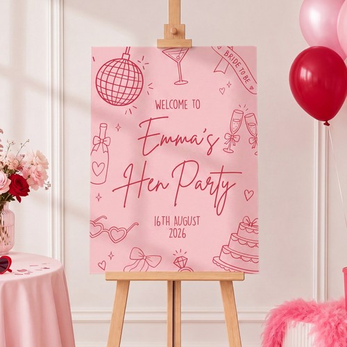 Personalised hen party welcome - hen,