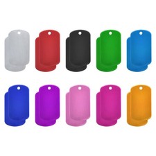 100Pcs Blank Dog Tags Multicolor Aluminum Metal Stamping Tags Engraving 3.5mm