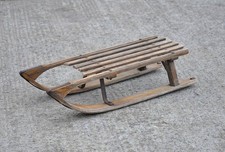 Vintage old wooden sleigh wooden sledge snow sleigh