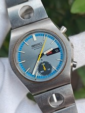 Vintage Seiko 6139-8020 Chronograph Automatic Men's Watch Gray Dial Day/Date