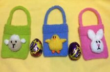 KNITTING PATTERN - Easter Bunny, Chick and Sheep gift bags / tree decorations