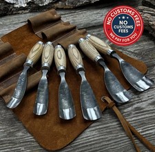 6-Pc Hand-Forged Bent Gouge Set – 52100 Carbon Steel Wood Carving Tools Uk
