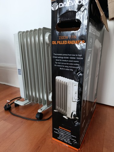 Daewoo 1500w fin oil filled - 1500w,