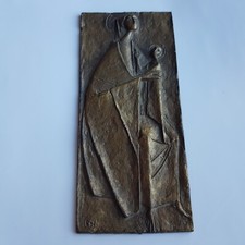 Austria bronze icon plaque Pope John Paul religious Catholic Art 1988 Huber