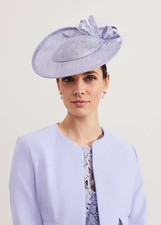 Phase Eight Blue Twist Back Bow Fascinator