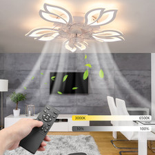 6 Speed Large LED Ceiling Fan with Lighting LED Light Adjustable Wind + Remote