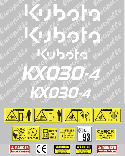 Decal sticker set kubota - set.,