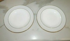 PAIR (2) WEDGWOOD VERA WANG ILLUSION BONE CHINA RIMMED SOUP BOWLS 9"