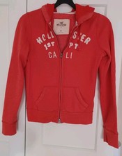 Hollister Zip Up Hoodie Womens Girls Size Medium Orange