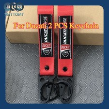 2x Backpack Key Ring Hook Strap Metal Keychain Lanyard Double Side For Ducati