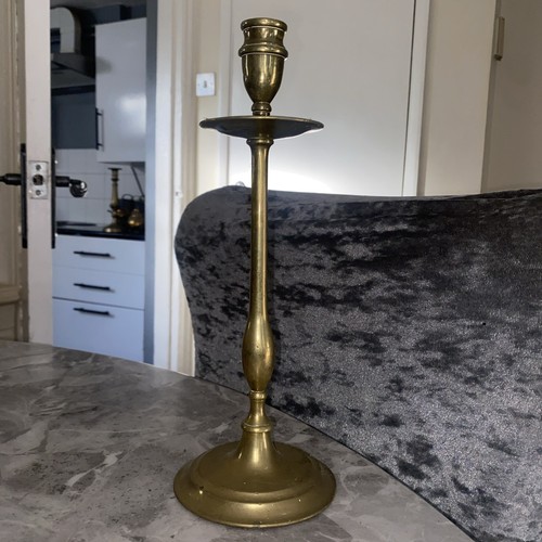 Brass candle stick - candle, 12