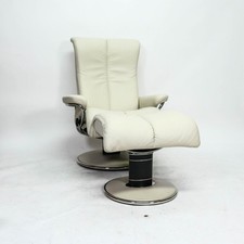 Ekornes Stressless Blues (M) with Stool Recliner TV Leather Beige Comfortable 