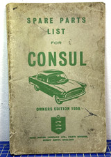 Factory Spare Parts manual book numbers Ford Consul MK2