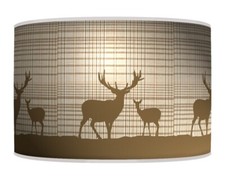 Trees Stag Deer Tartan Plaid