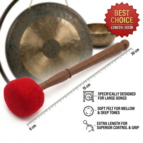 Large felted gong - gong, stick