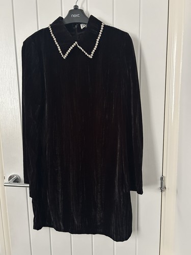 Black velvet dress - dress, with