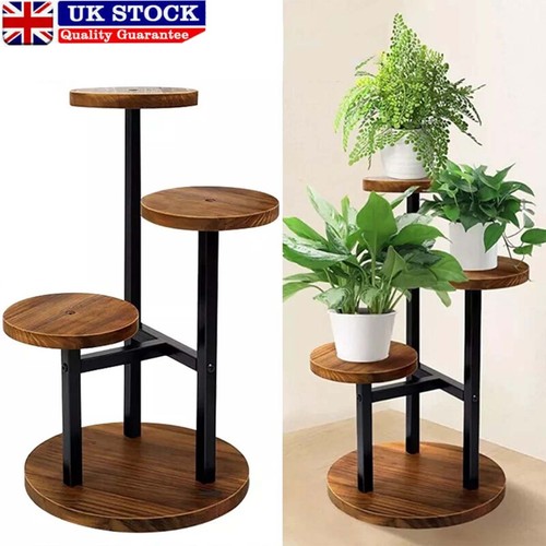 3tier metal wooden plant - &,