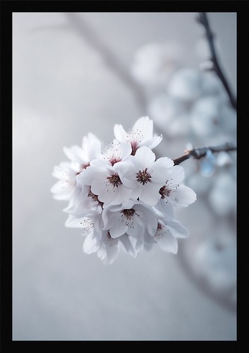 Soft cherry blossom framed - soft,