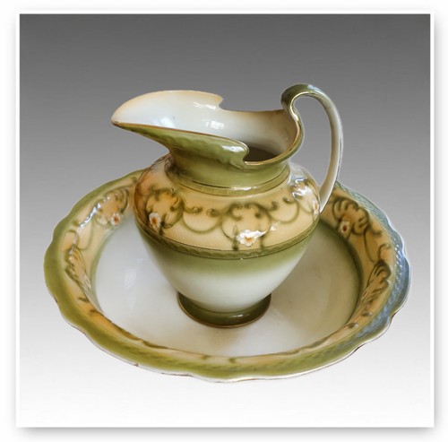 Antique wash bowl and jug - antique, set