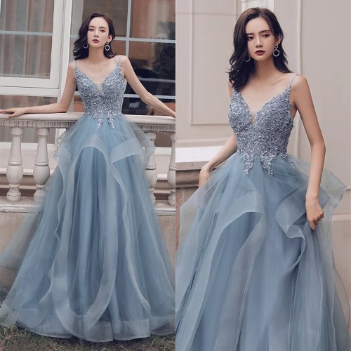 Prom dress ruffled evening - prom,