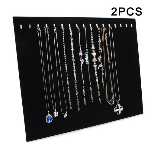 2pcs black velvet necklace - black,
