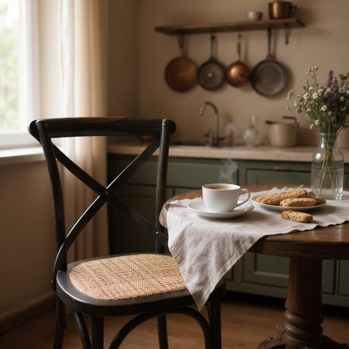 Black cross back dining chair - cross,