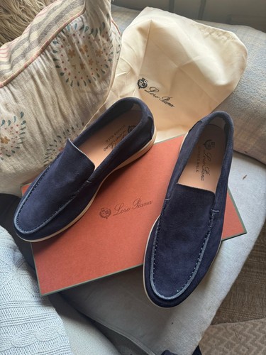Loro piana navy suede summer - suede,