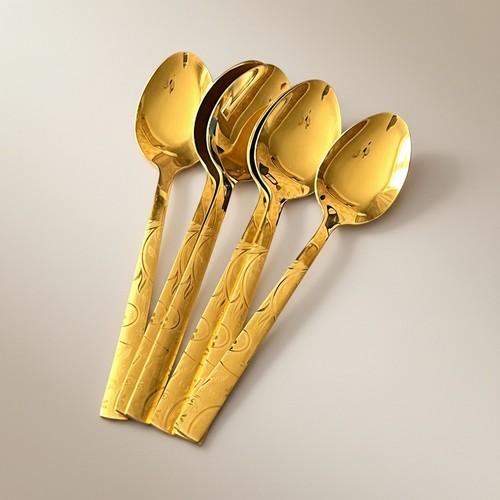 Golden teaspoons set - teaspoons, table