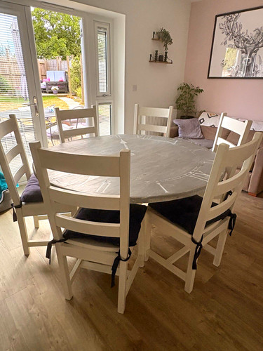Round wood clock - wood, dining