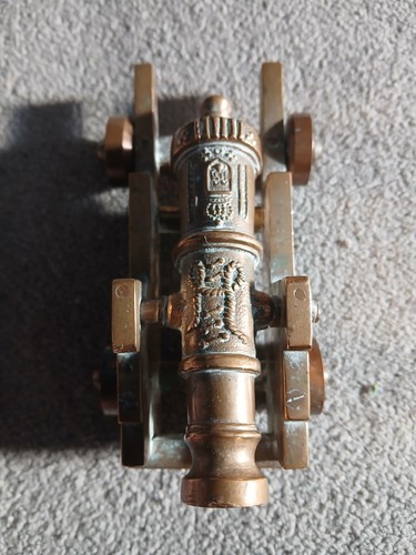 Vintage brass cannon - brass,