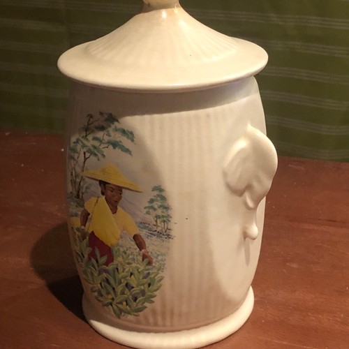 Sylvac tea caddy 3372 with - tea,
