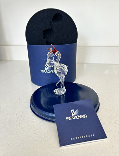 Swarovski silver crystal stork - swarovski,