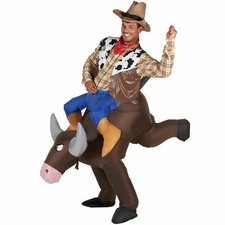 Inflatable Bucking Bronco Ride On Costume Adult Bull Rider Rodeo Fancy Dress